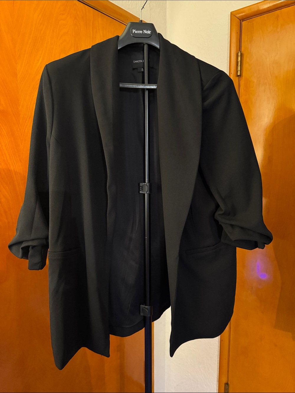 Dakota Black Open-Front Relaxed Blazer